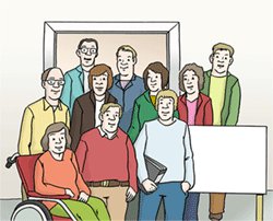 IllustrationPortrait einer Menschengruppe