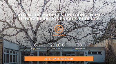 Das Mehrgenerationenhaus Phoenix mit Text vom Crowdfunding-Projekt