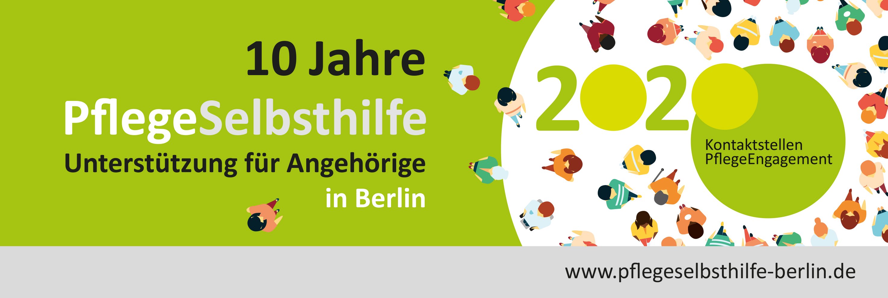 Webbanner für 10 Jahre Kontaktstellen PflegeEngagement