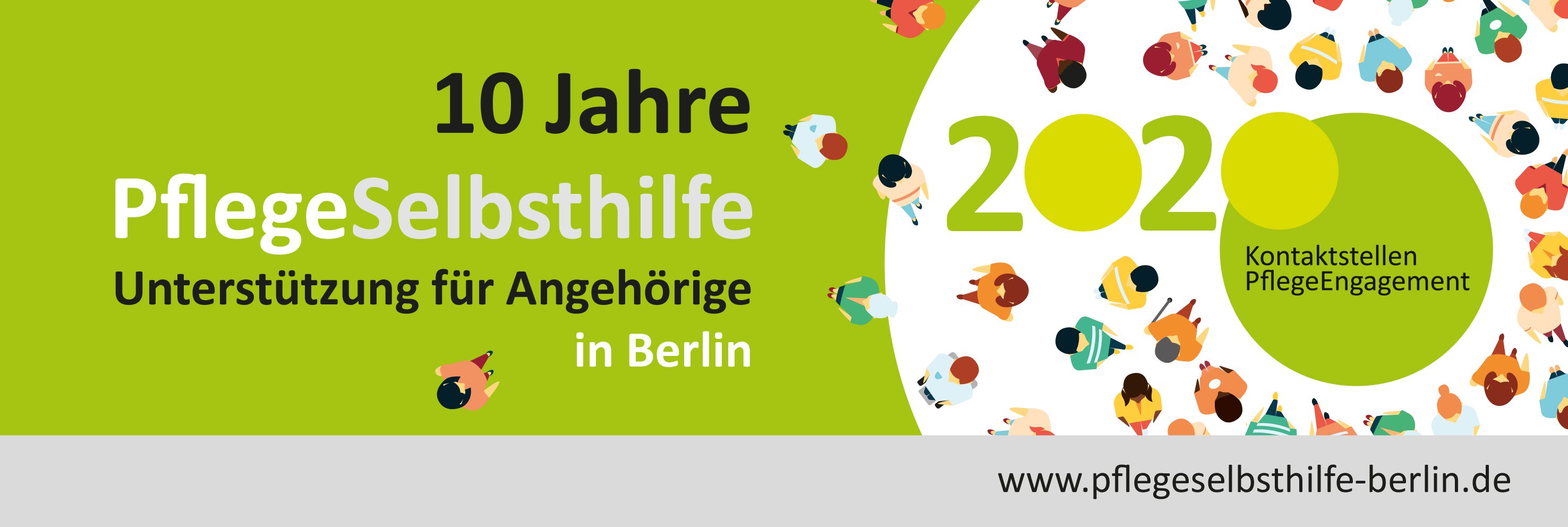 Webbanner für 10 Jahre Kontaktstellen PflegeEngagement