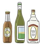 Illustration 3 Flaschen alkoholische Getränke