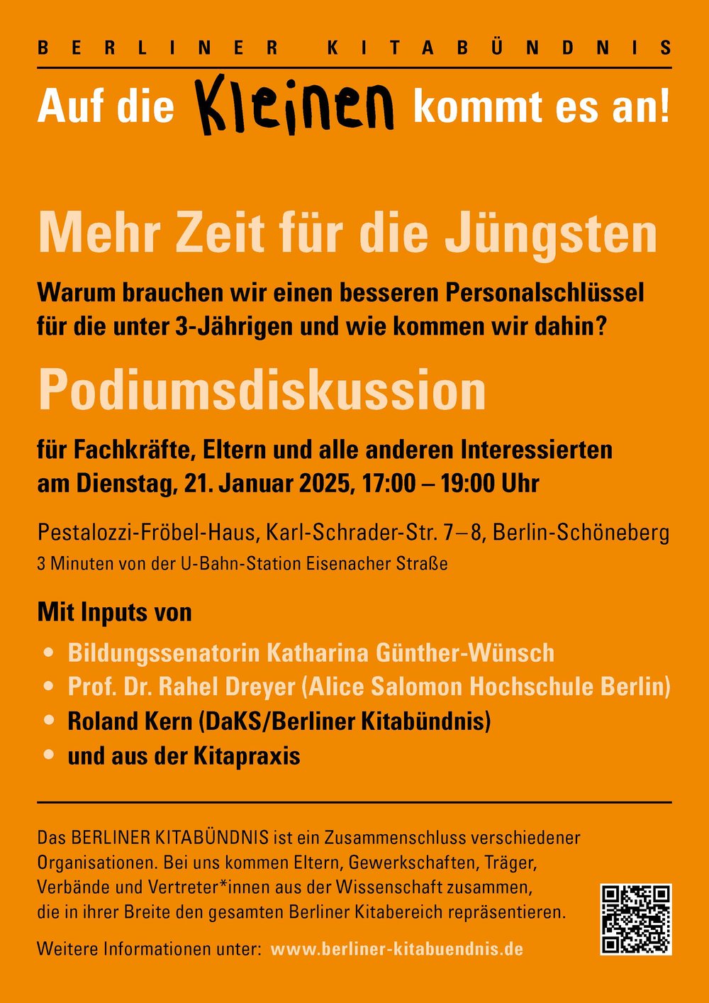 Offizieller Flyer zur Veranstaltung des Berilner Kitabündnis